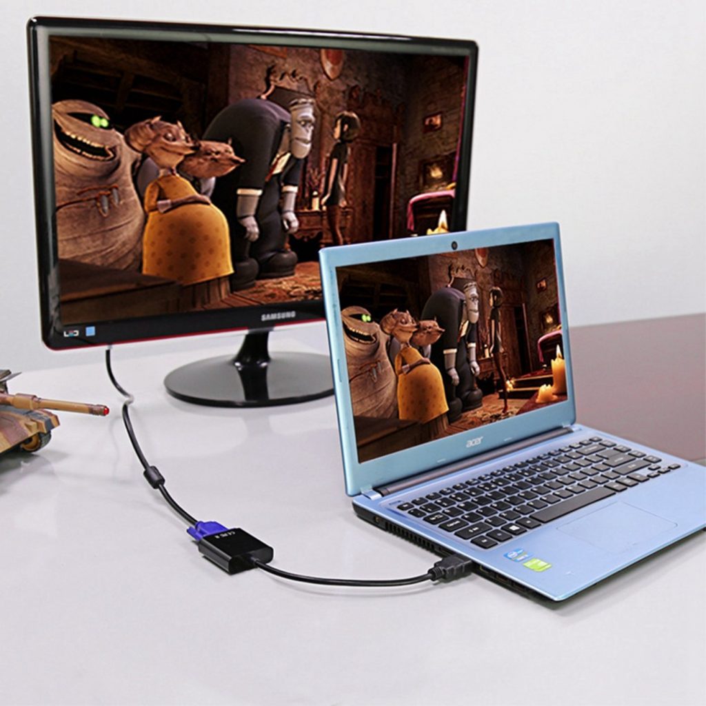 how to use vga cable to hook laptop up to tv