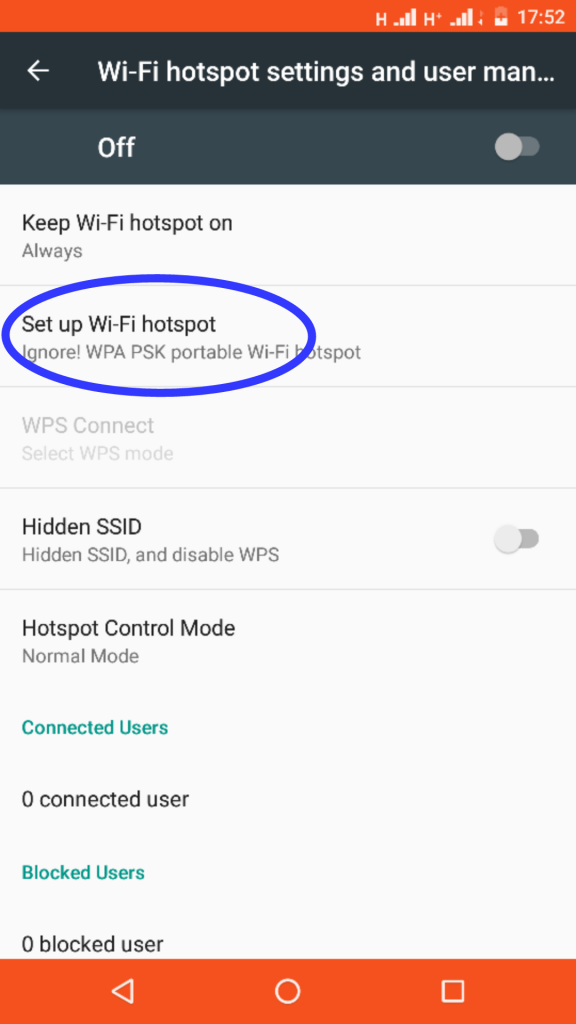 how to i know the password to ostoto hotspot