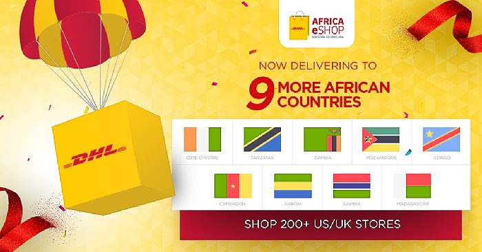 Cameroon,Congo DRC, Tanzania, Zambia can also now shop online via DHL