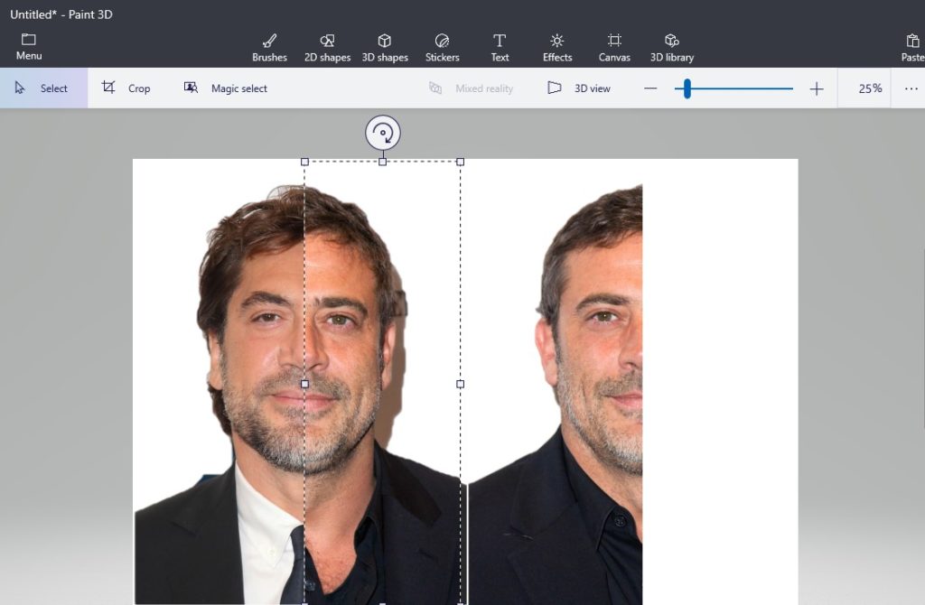 how to put two pictures together in paint