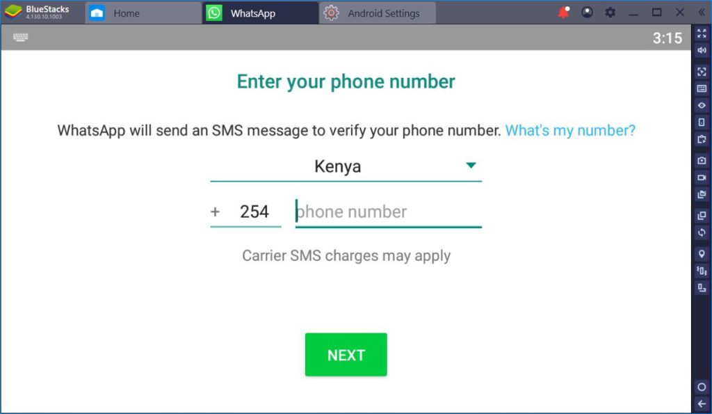 how can i open whatsapp without verification code