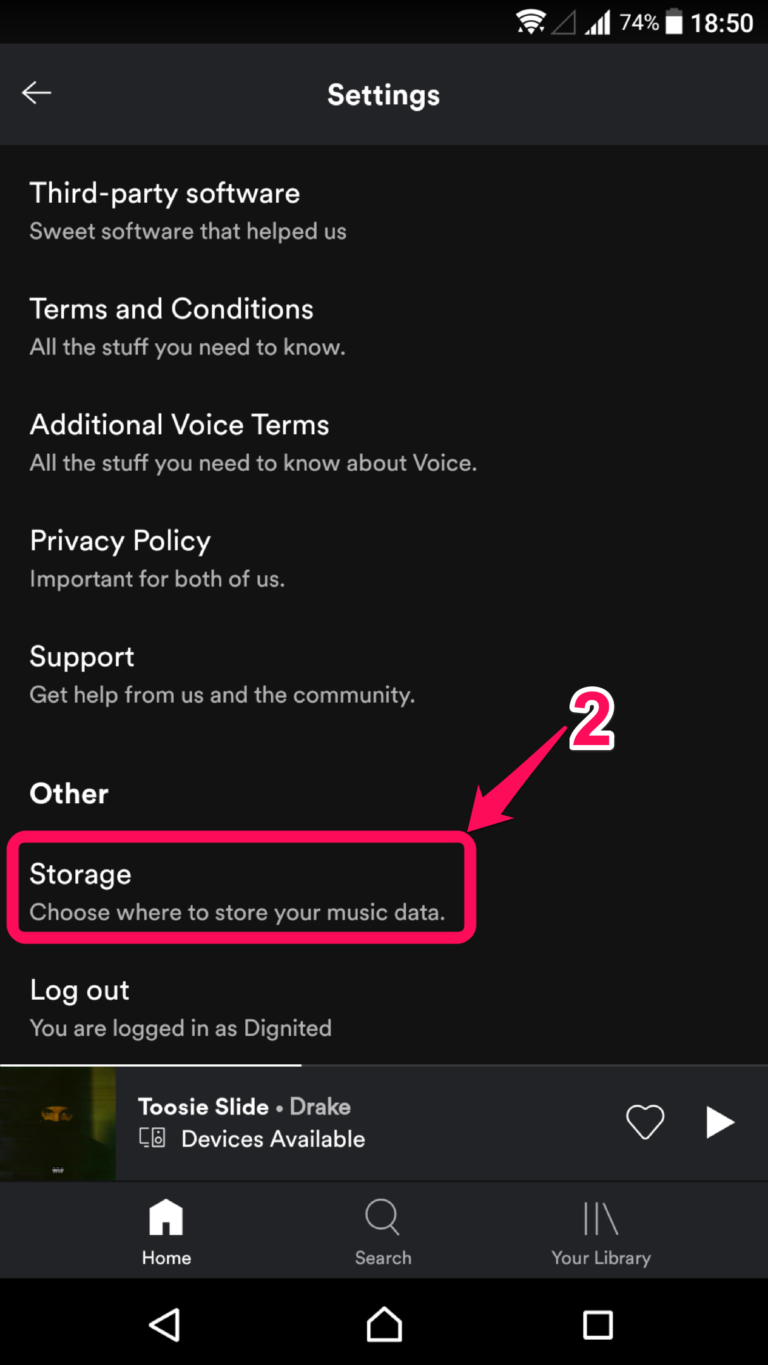 how to change app settings from internal storage to sd card