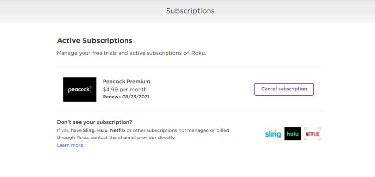 How to cancel subscription billed through Roku - Dignited