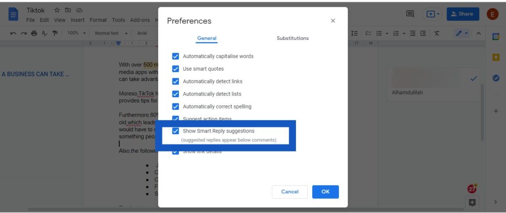 How to Turn Smart Reply on or off in Google Docs - 66