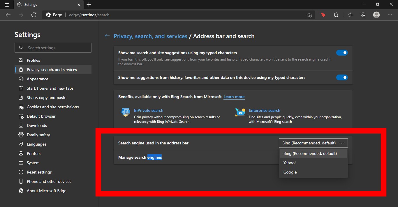 How to Change Search Engine on Microsoft Edge - Dignited