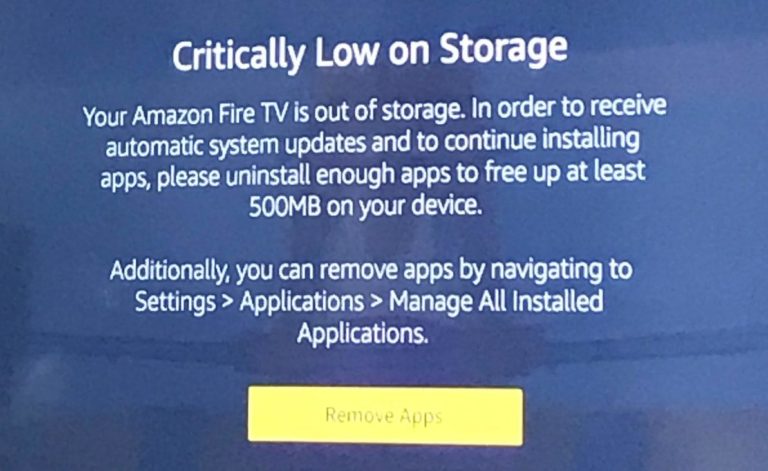 How to manage storage space on Fire TV and fix critically low on ...