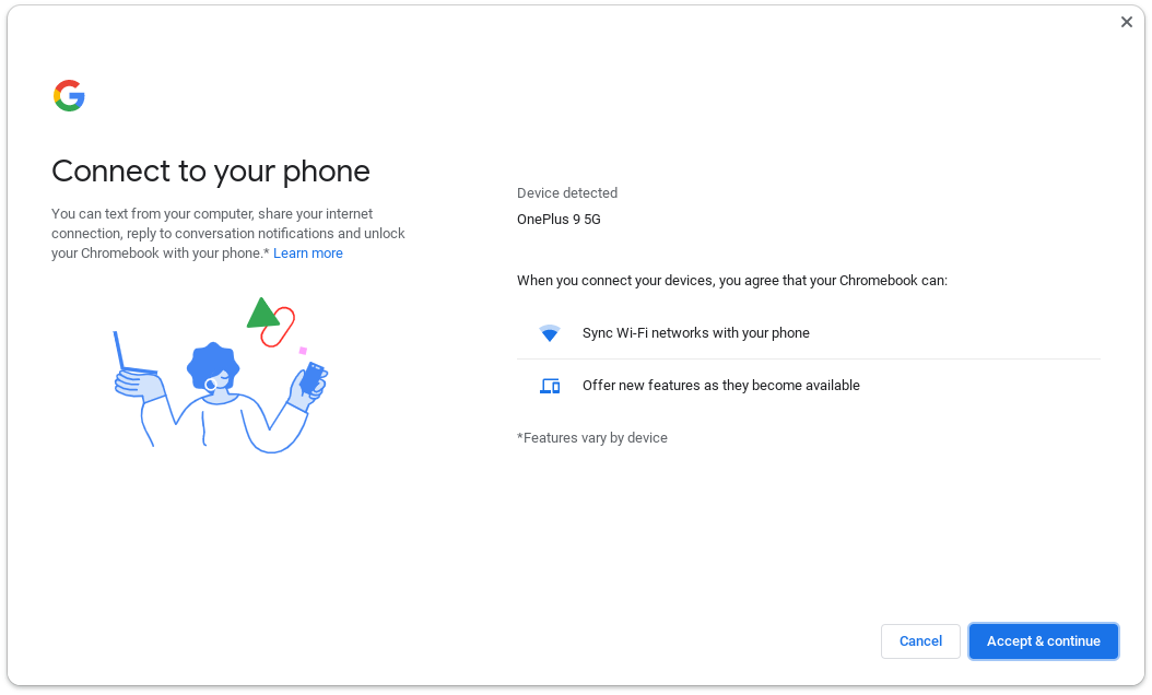 Connect your Chromebook to the internet without WiFi using Instant