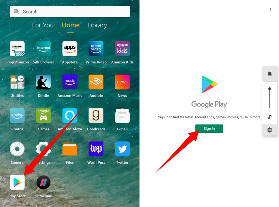 Google Play no tablet  Fire 7 com Fire OS 8 - Veja como instalar
