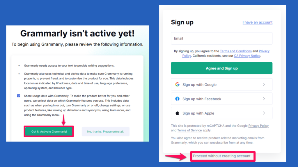 how to try grammarly for free