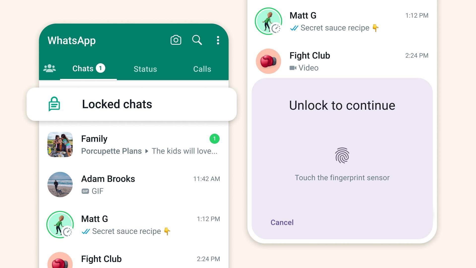 chat lock whatsapp web